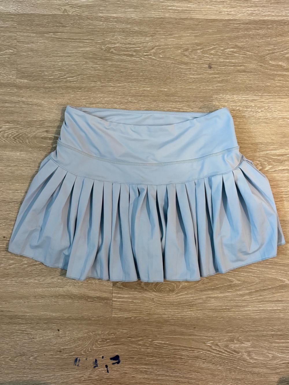 Pleated Mini Skirt in Light Blue